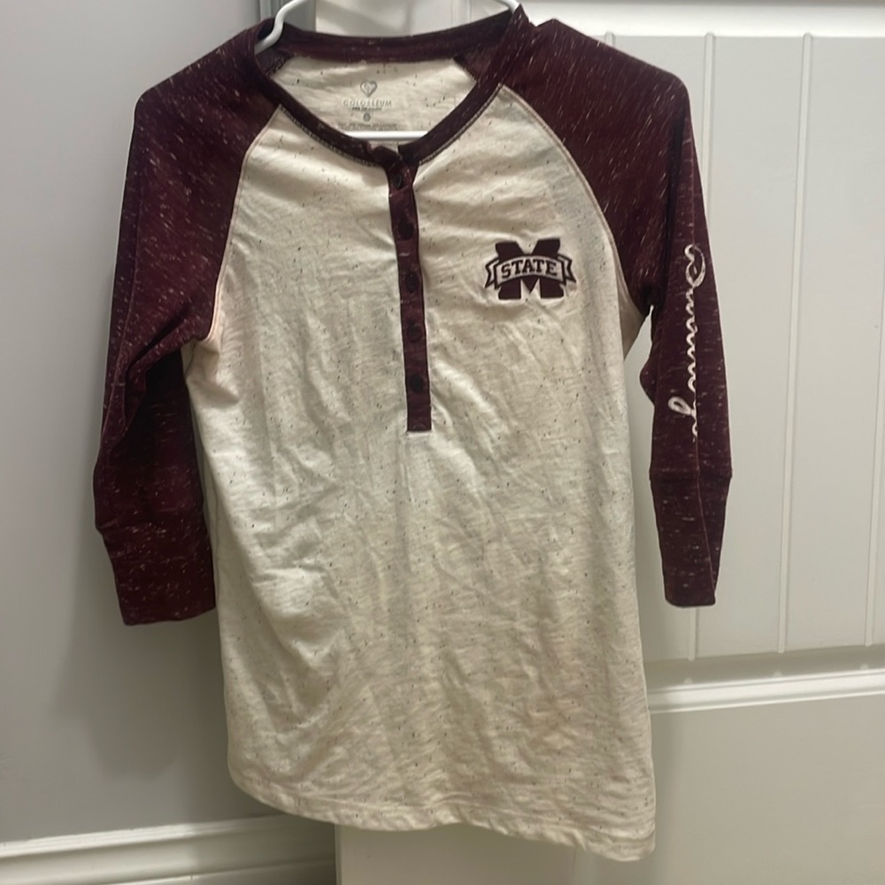 3/$15 Mississippi State shirt small ladies 3/4 sleeve